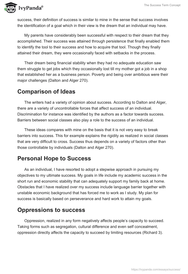 The "Success" Term Concept. Page 3