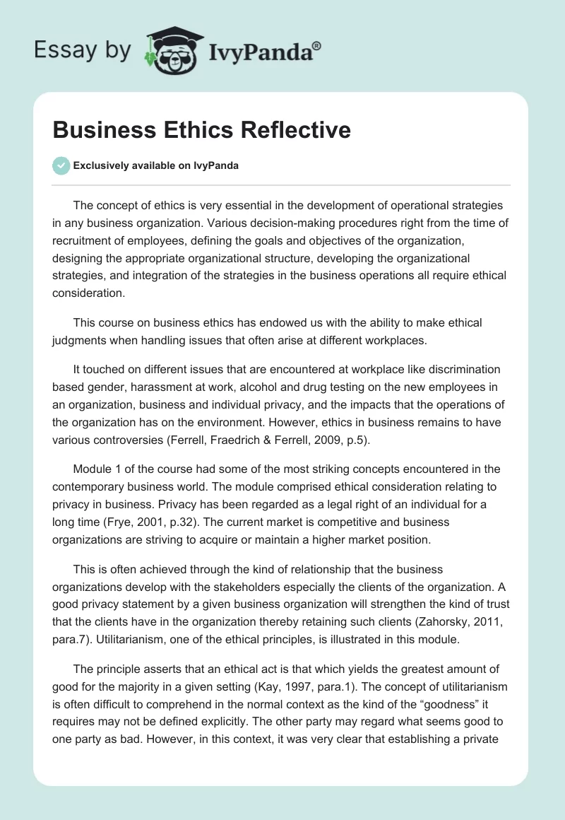 thesis on business ethics pdf