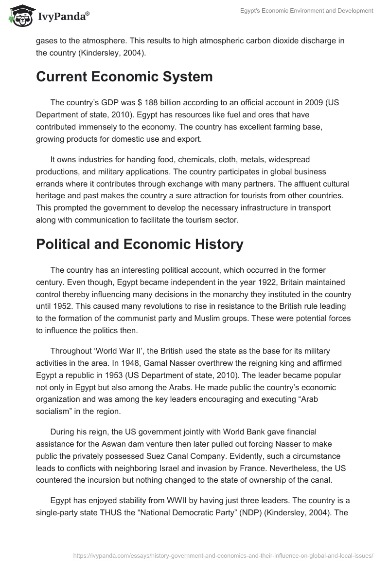 Egypt's Economic Environment and Development. Page 2