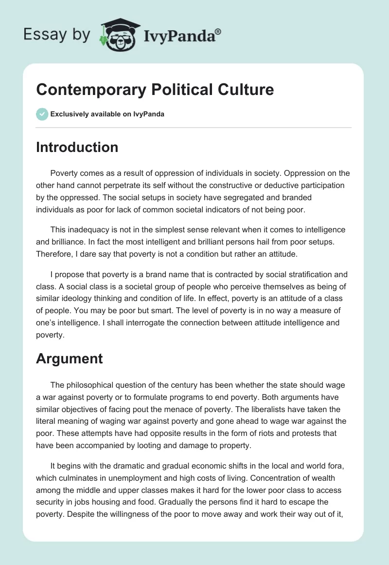Contemporary Political Culture. Page 1
