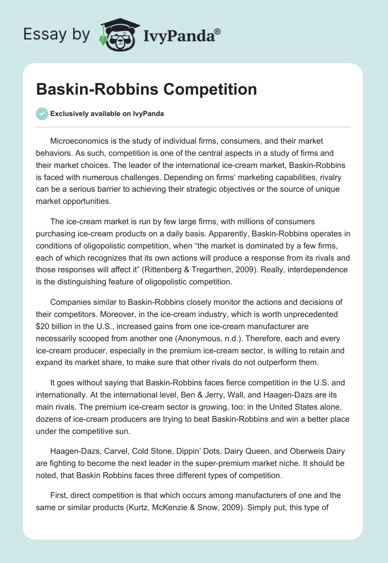 Baskin-Robbins Competition. Page 1