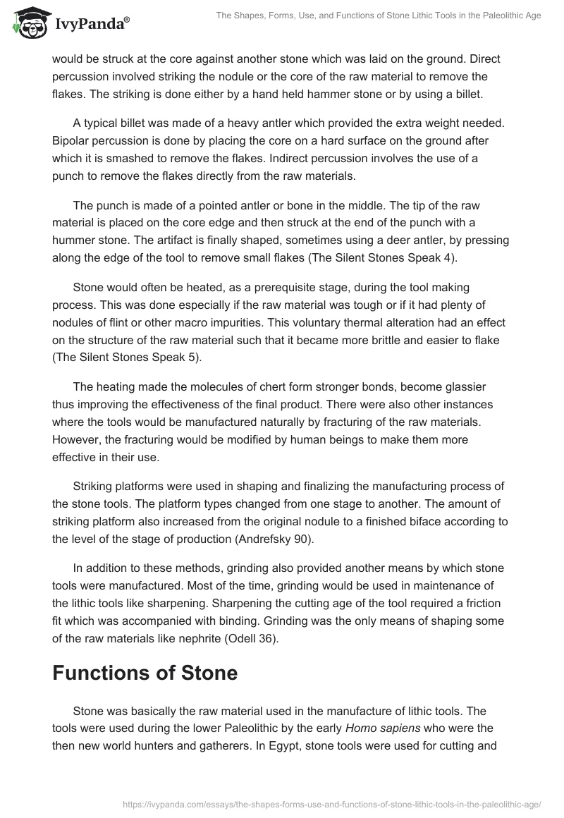 The Shapes, Forms, Use, and Functions of Stone "Lithic" Tools in the Paleolithic Age. Page 5
