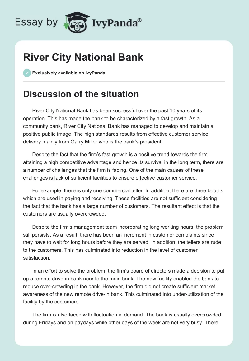 River City National Bank. Page 1