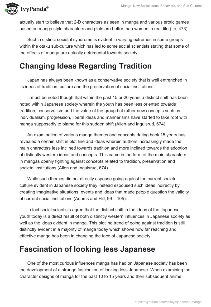 Manga: New Social Ideas, Behaviors, and Sub-Cultures. Page 3
