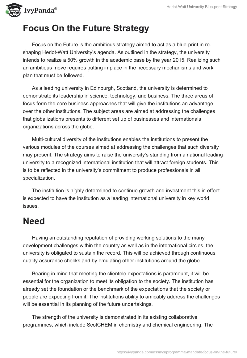 Heriot-Watt University Blue-print Strategy. Page 3