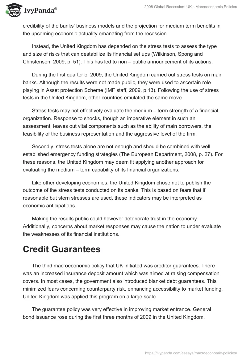 2008 Global Recession: UK's Macroeconomic Policies. Page 3