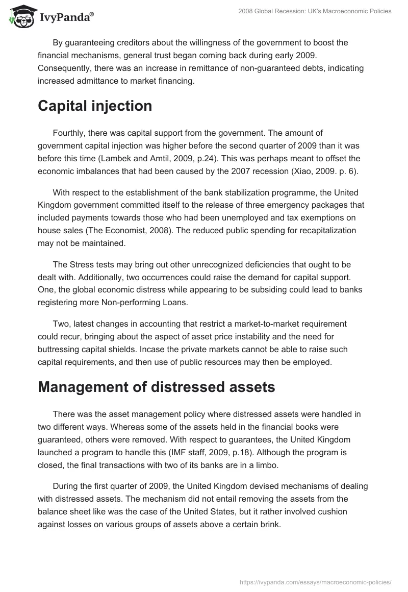 2008 Global Recession: UK's Macroeconomic Policies. Page 4
