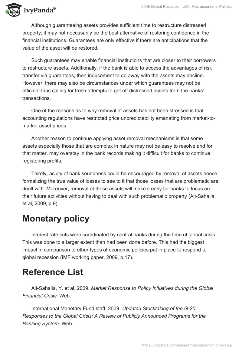 2008 Global Recession: UK's Macroeconomic Policies. Page 5