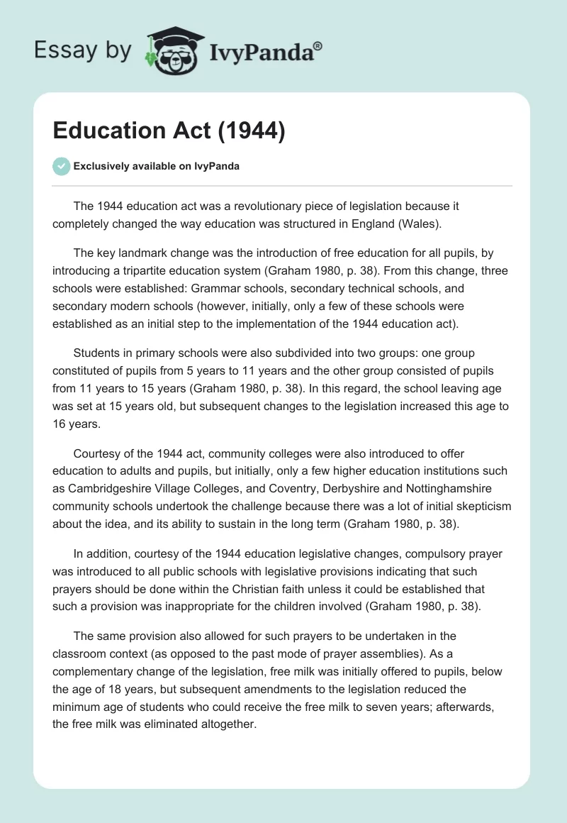 Education Act (1944). Page 1