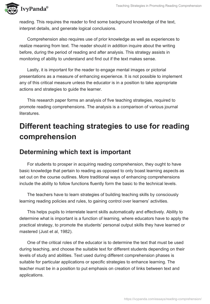 Teaching Strategies in Promoting Reading Comprehension. Page 2