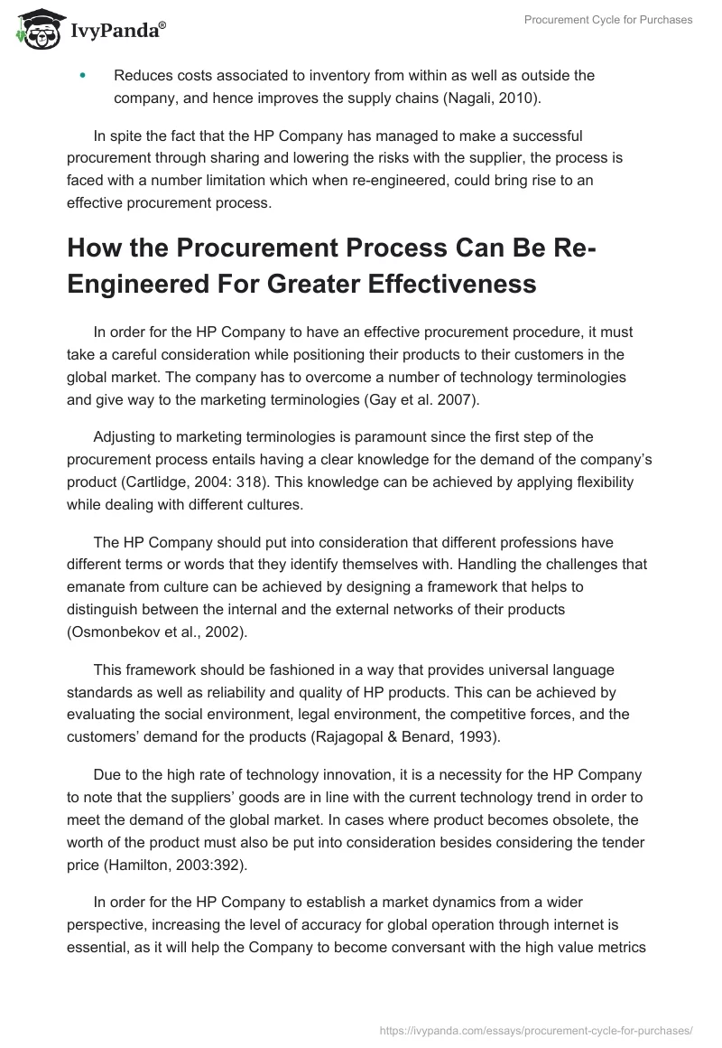 Procurement Cycle for Purchases. Page 3