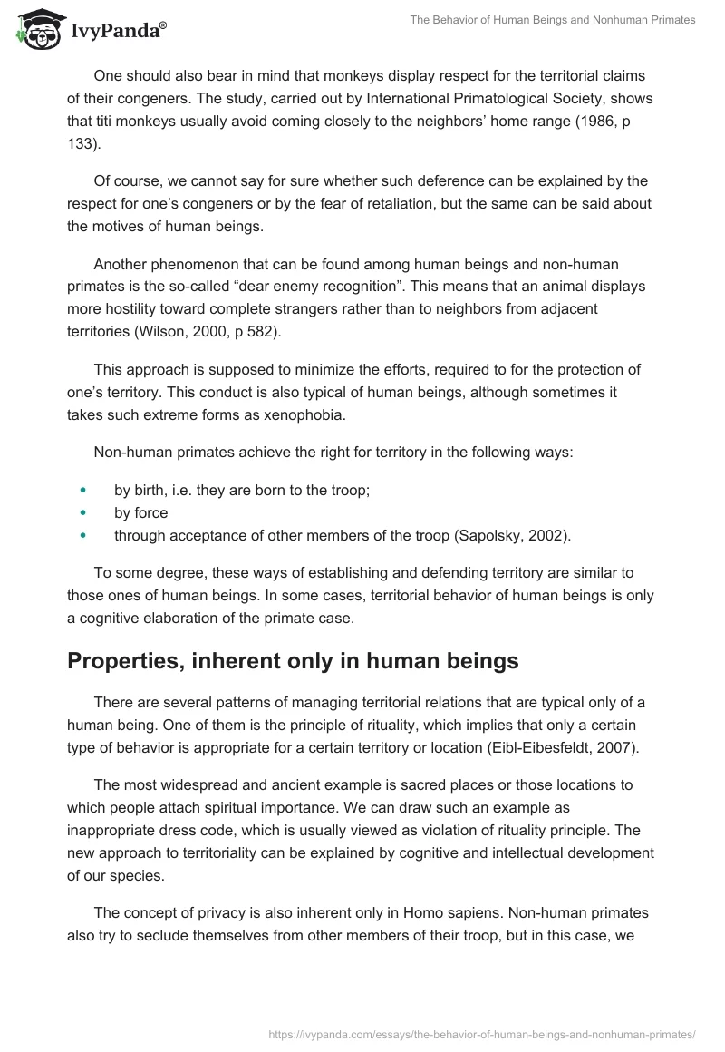The Behavior of Human Beings and Nonhuman Primates. Page 5