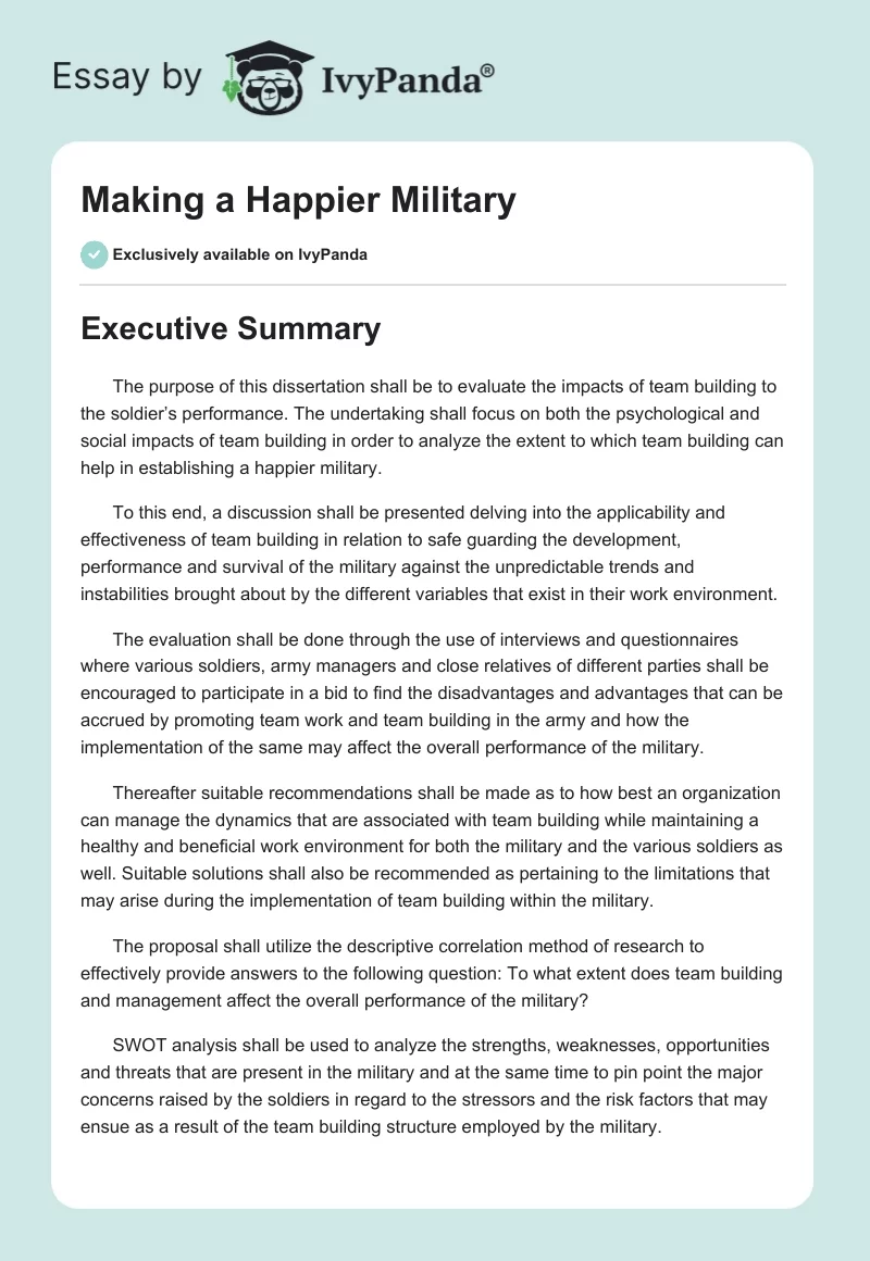 Making a Happier Military. Page 1