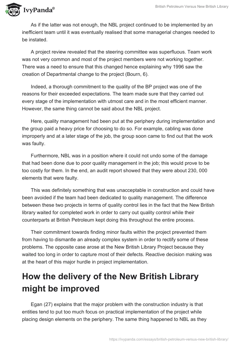 British Petroleum Versus New British Library. Page 4