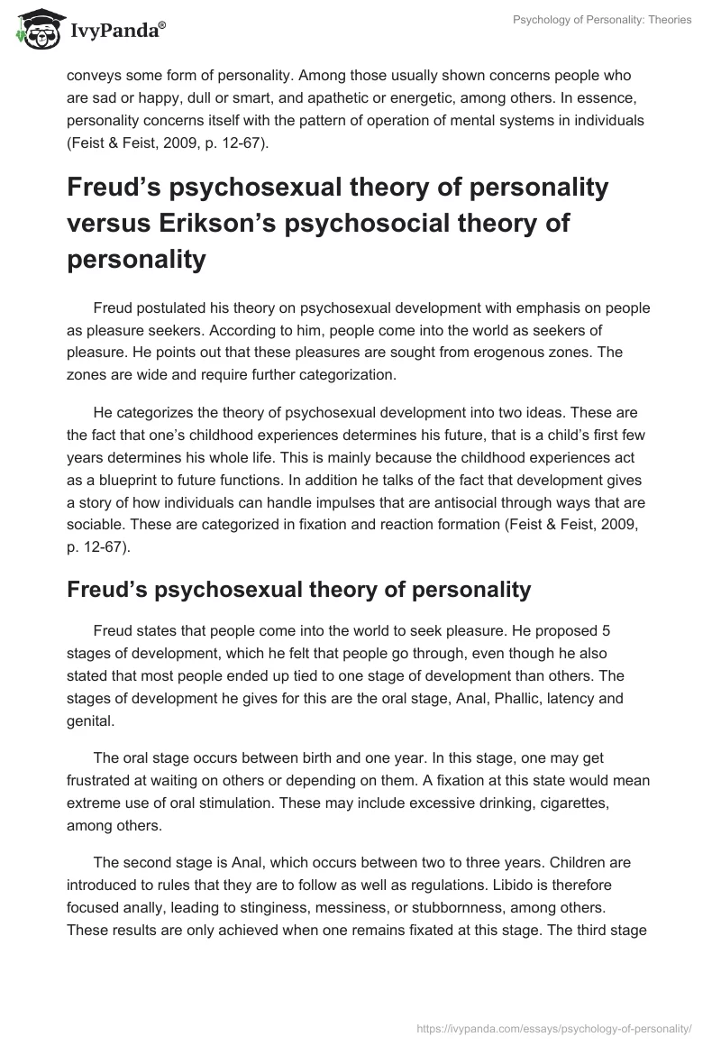Psychology of Personality: Theories. Page 2