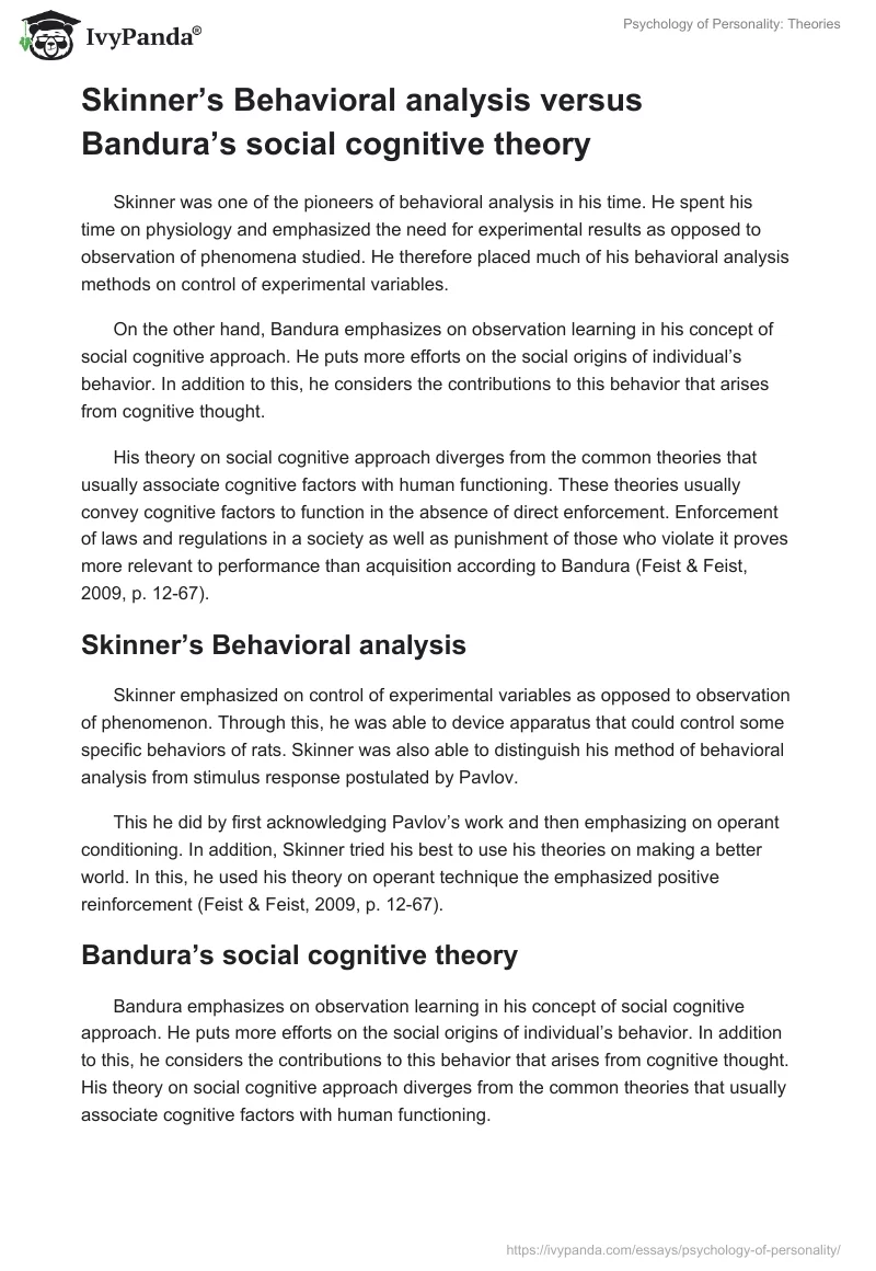 Psychology of Personality: Theories. Page 4