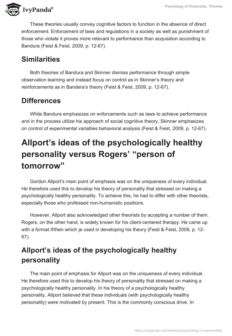 Psychology of Personality: Theories. Page 5