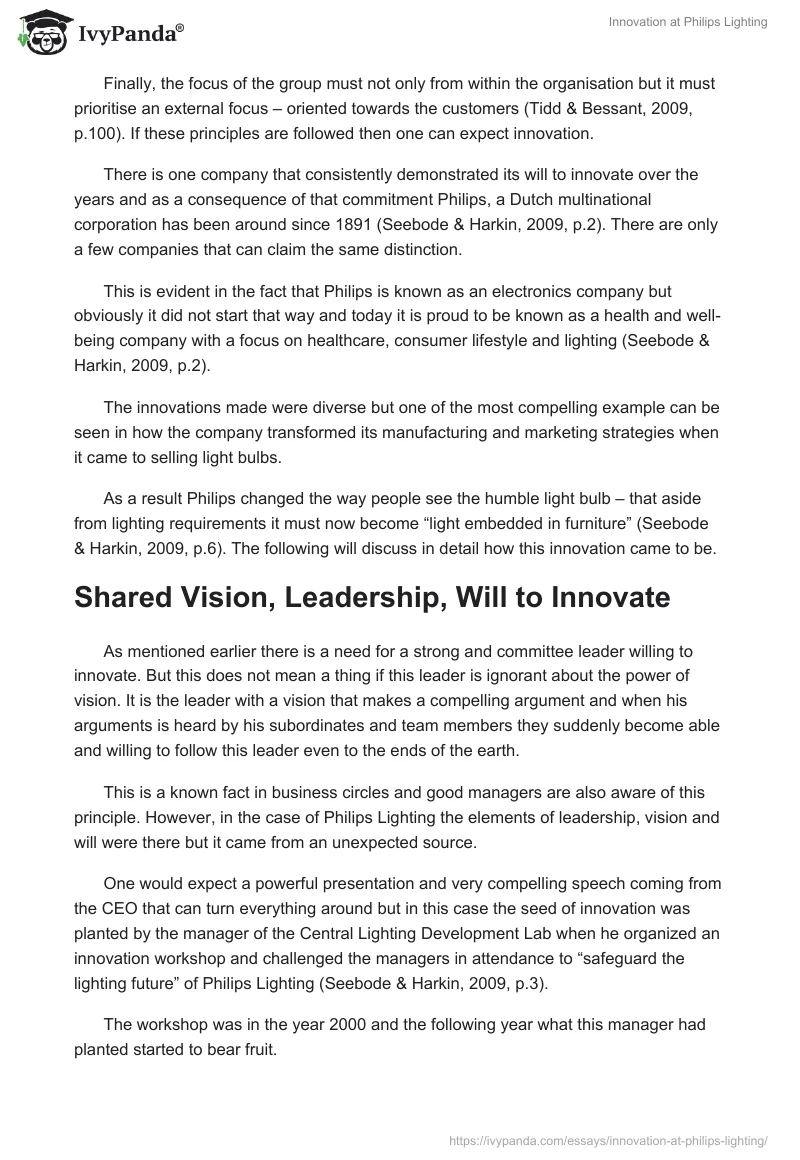 Innovation at Philips Lighting. Page 2