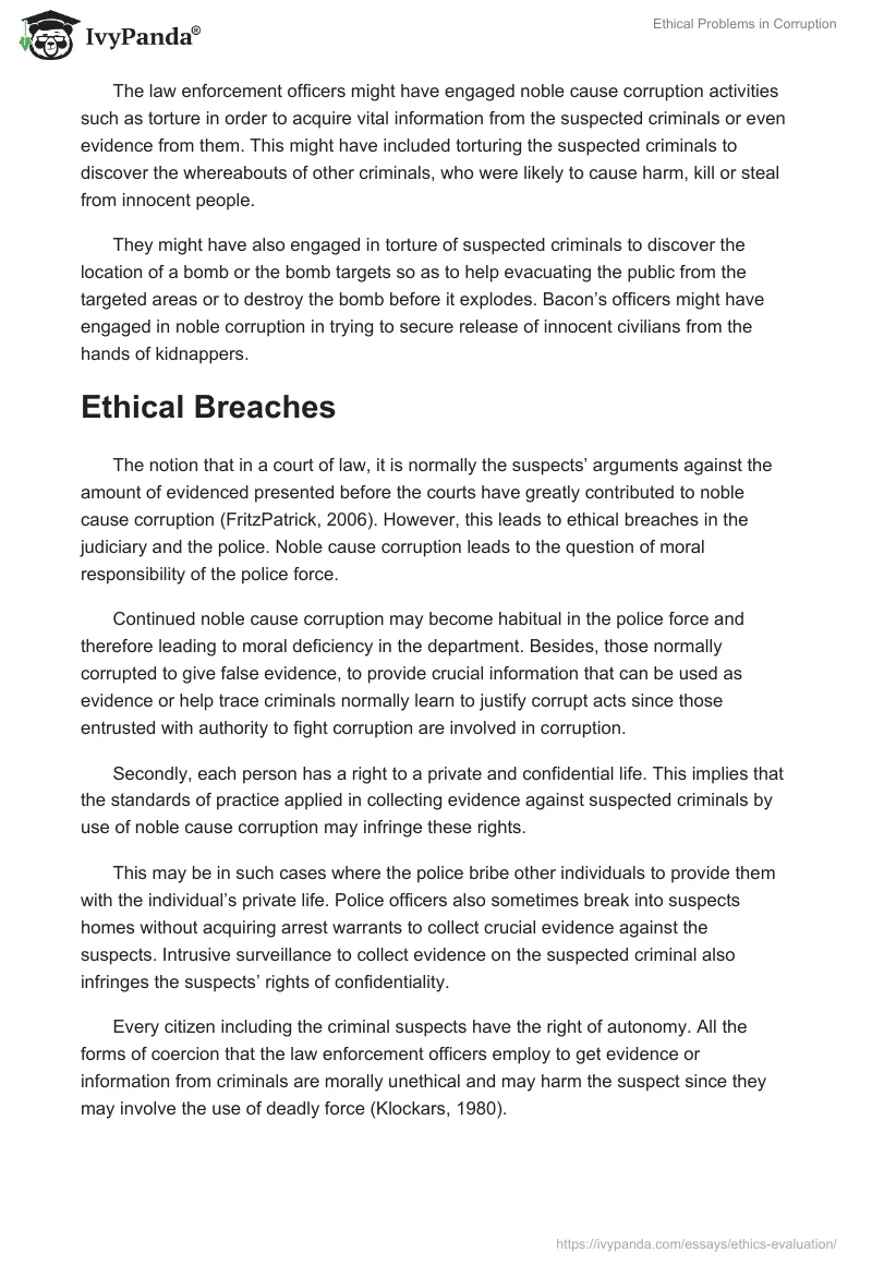 Ethical Problems in Corruption. Page 3