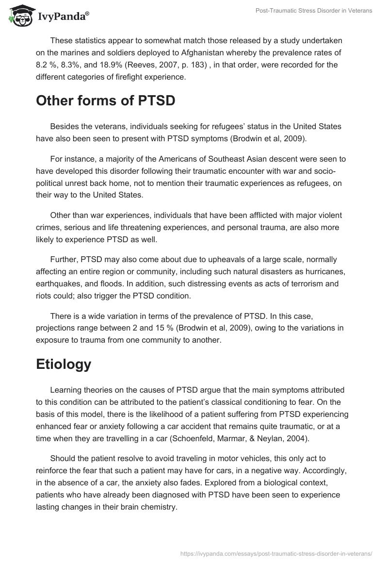 Post-Traumatic Stress Disorder in Veterans. Page 2