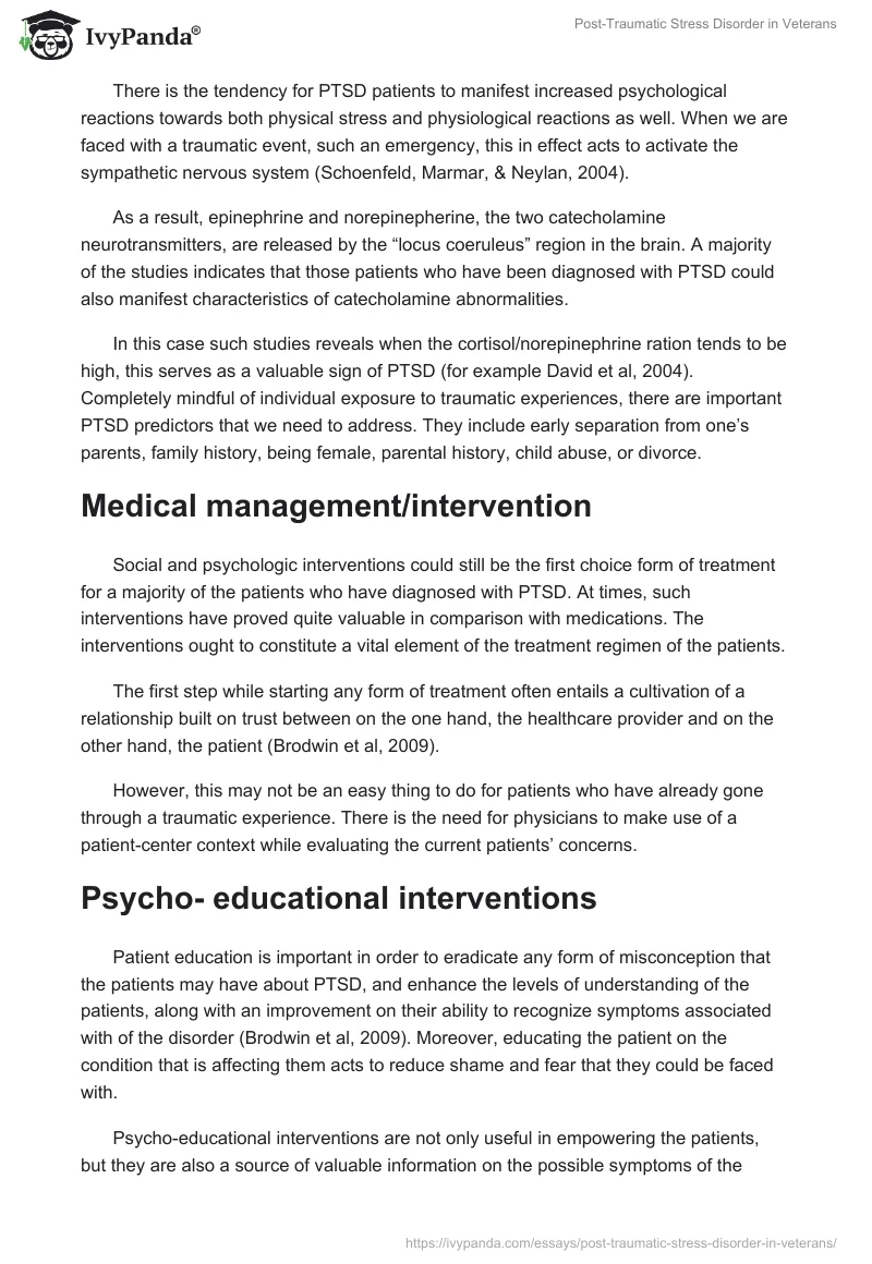 Post-Traumatic Stress Disorder in Veterans. Page 3