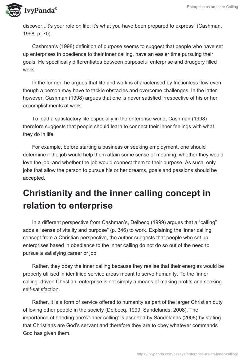 Enterprise as an Inner Calling. Page 3