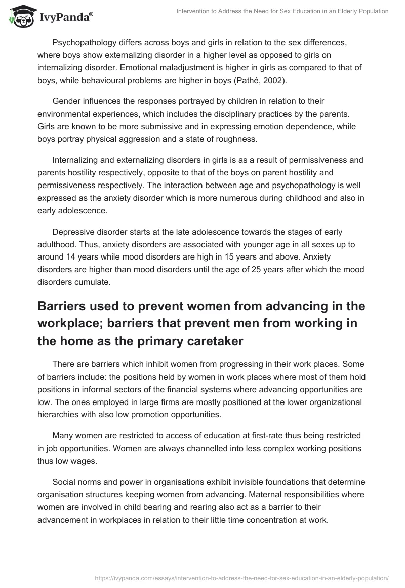 Intervention to Address the Need for Sex Education in an Elderly Population. Page 2