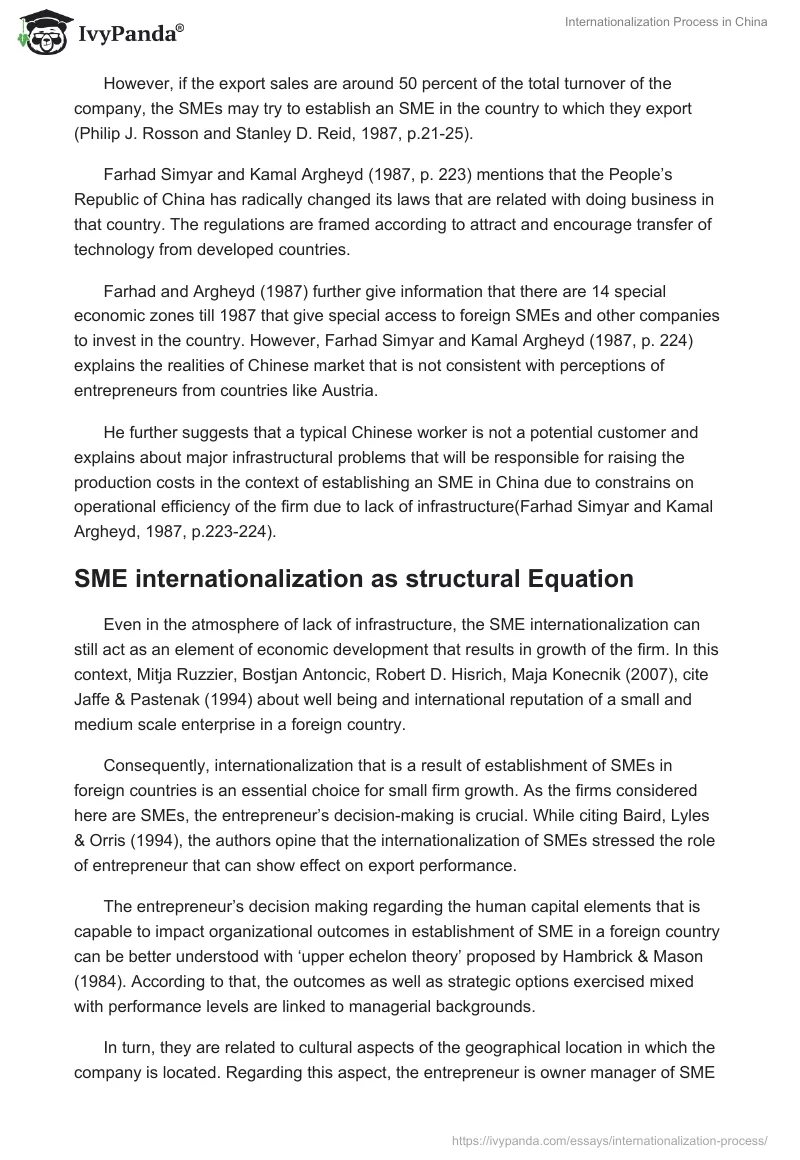 Internationalization Process in China. Page 5