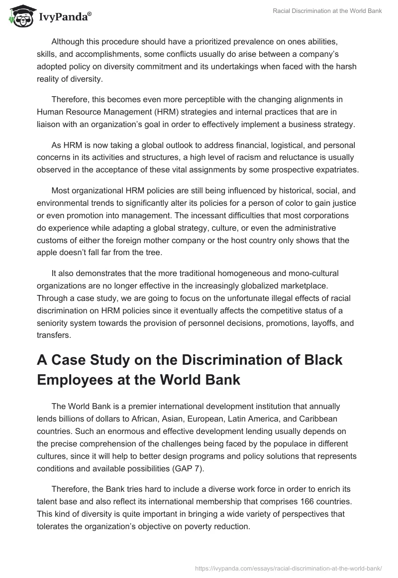 Racial Discrimination at the World Bank. Page 3