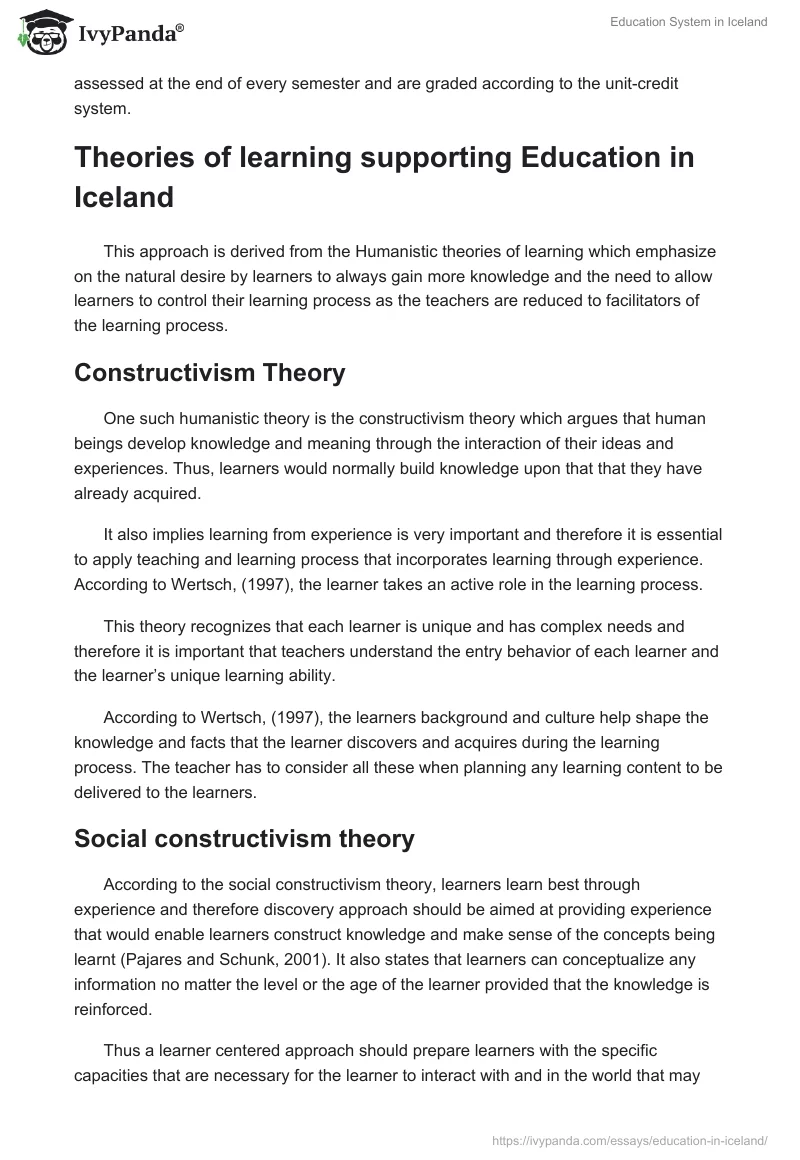 Education System in Iceland. Page 3