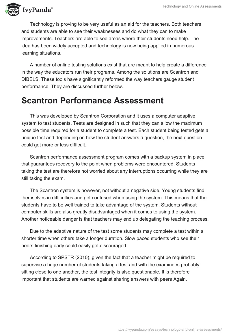 Technology and Online Assessments. Page 3