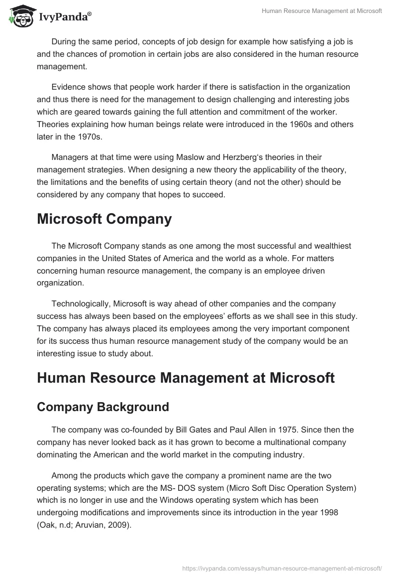 Human Resource Management at Microsoft. Page 2