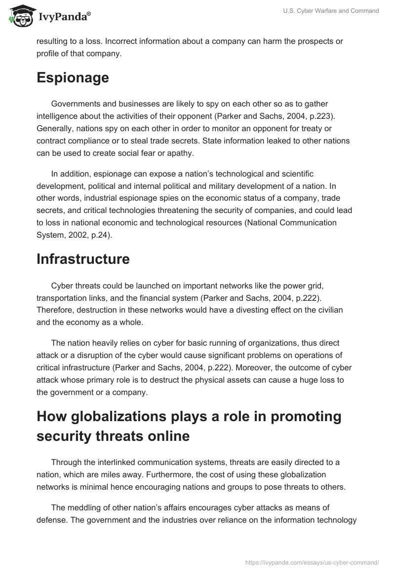 U.S. Cyber Warfare and Command. Page 3