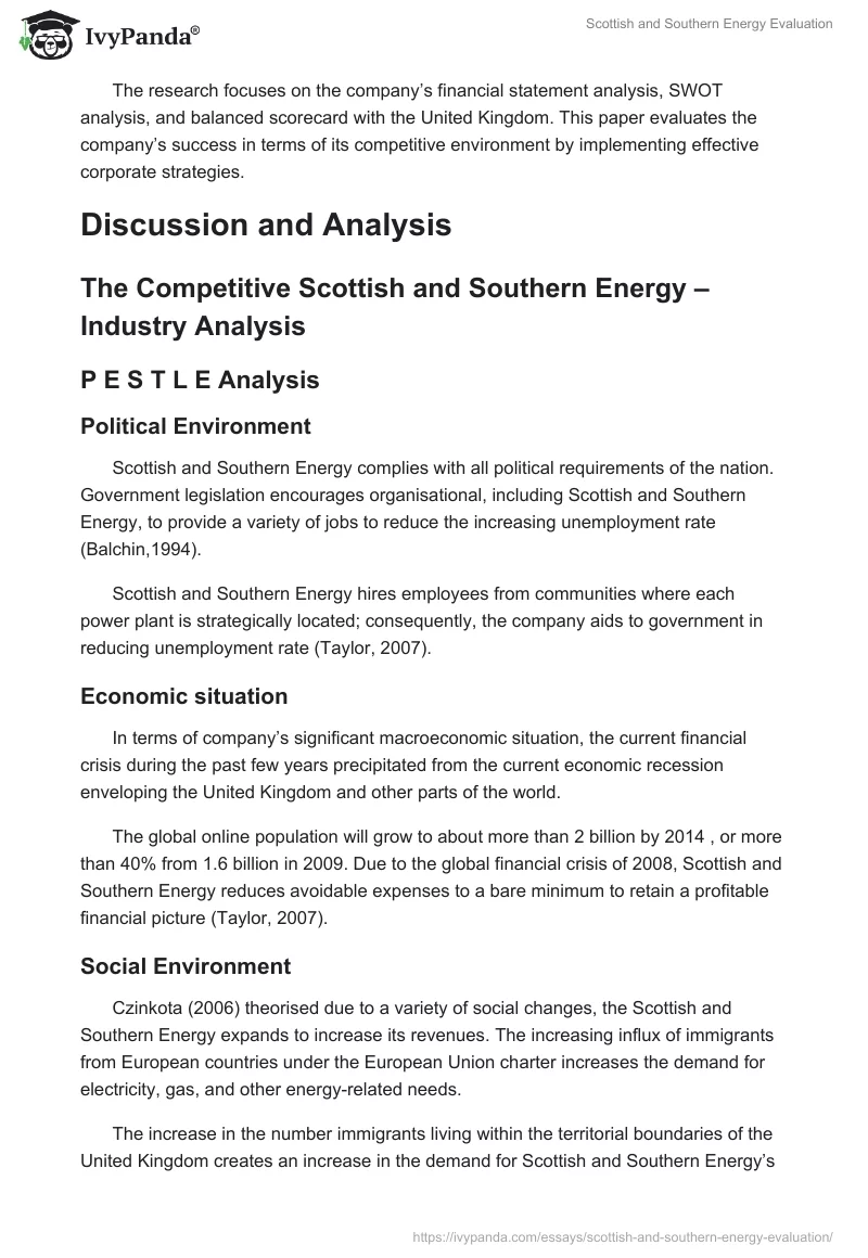 Scottish and Southern Energy Evaluation. Page 2