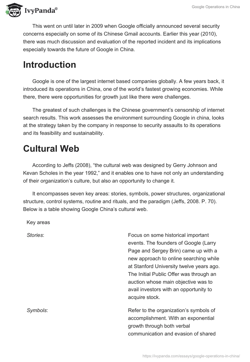 Google Operations in China. Page 2