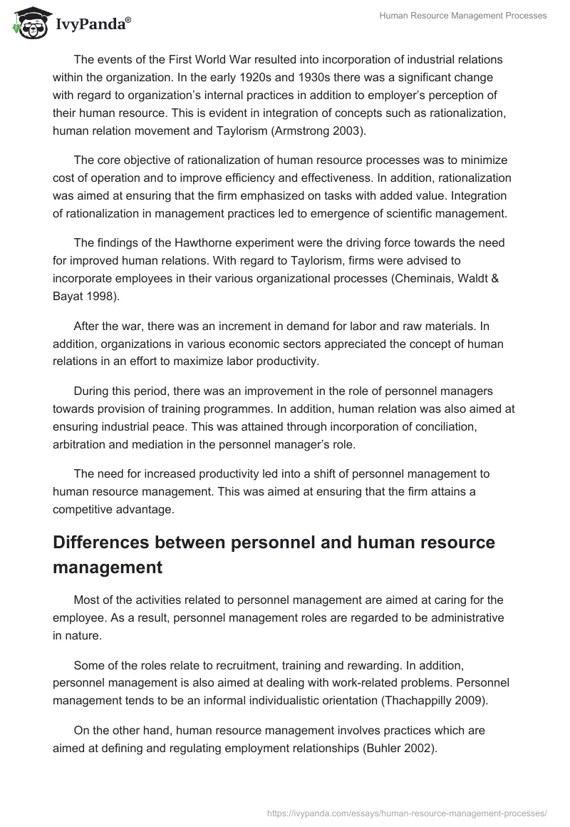 Human Resource Management Processes. Page 2
