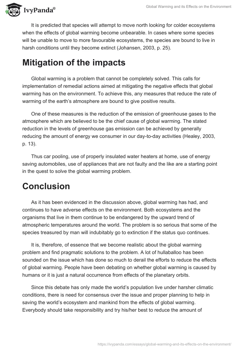 Global Warming and Its Effects on the Environment. Page 3