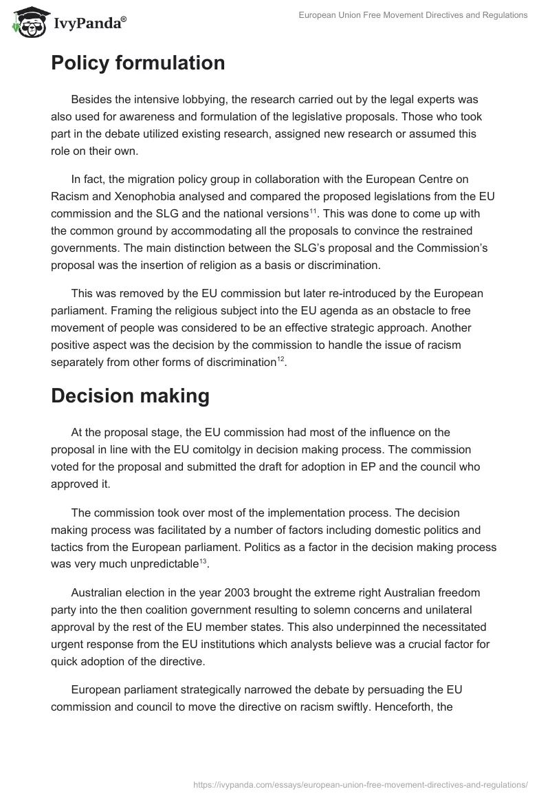European Union Free Movement Directives and Regulations. Page 4