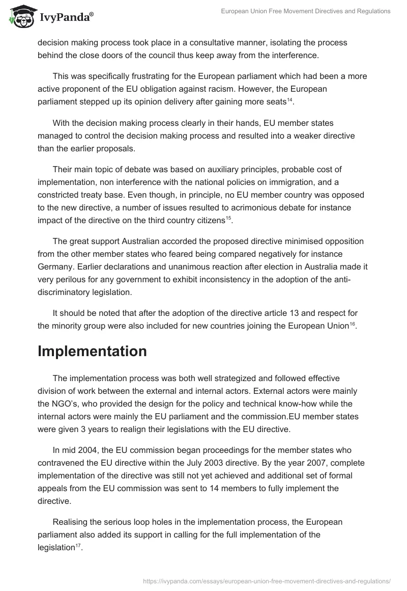 European Union Free Movement Directives and Regulations. Page 5