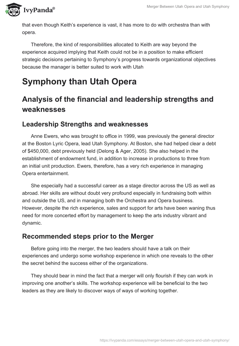 Merger Between Utah Opera and Utah Symphony. Page 3