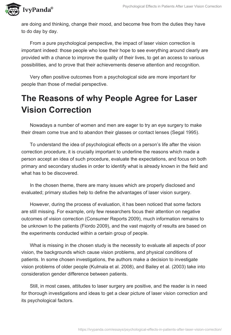 Psychological Effects in Patients After Laser Vision Correction. Page 2