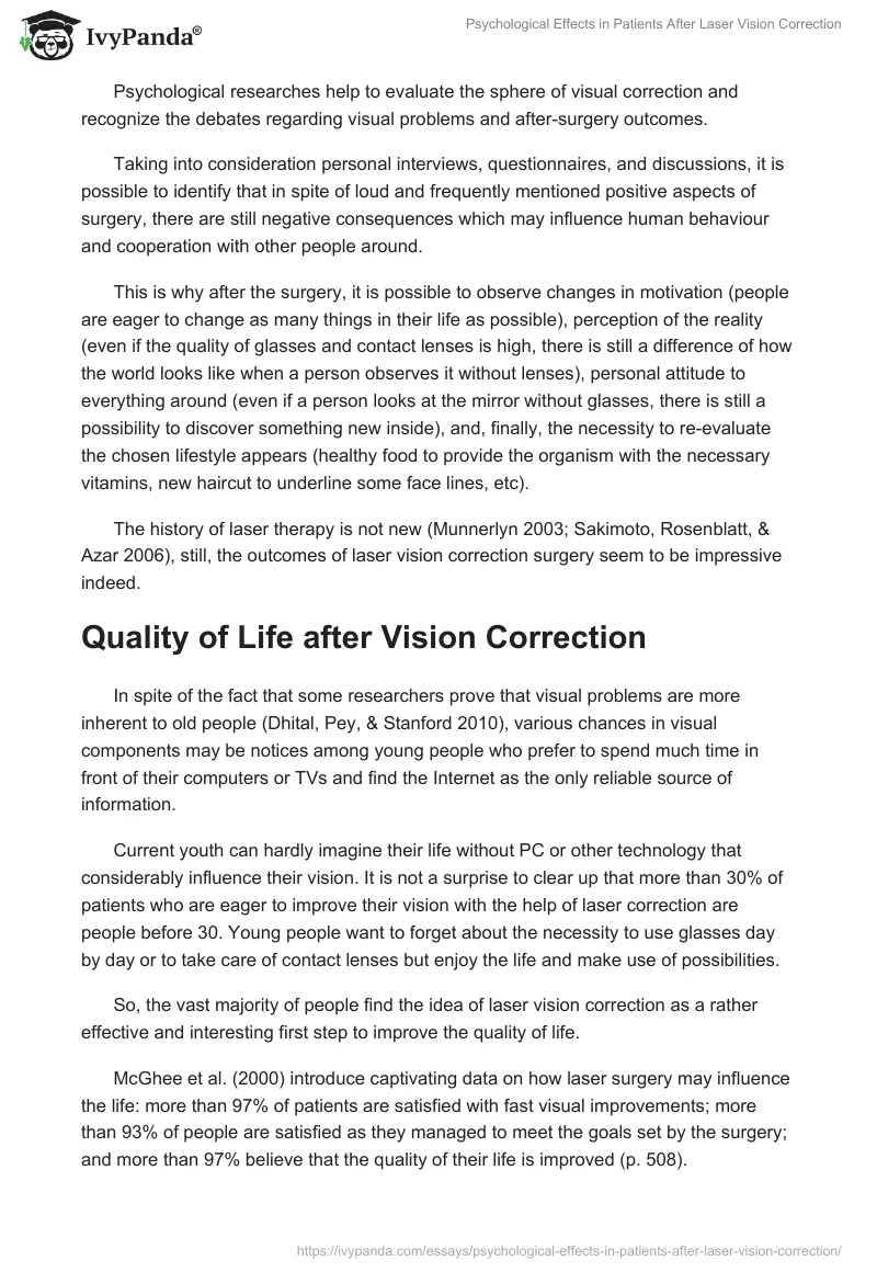 Psychological Effects in Patients After Laser Vision Correction. Page 5