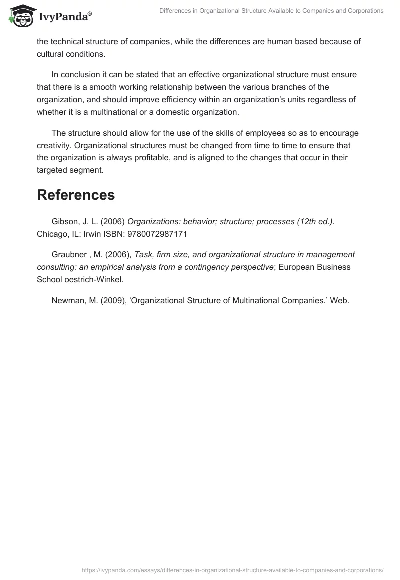 Differences in Organizational Structure Available to Companies and Corporations. Page 5