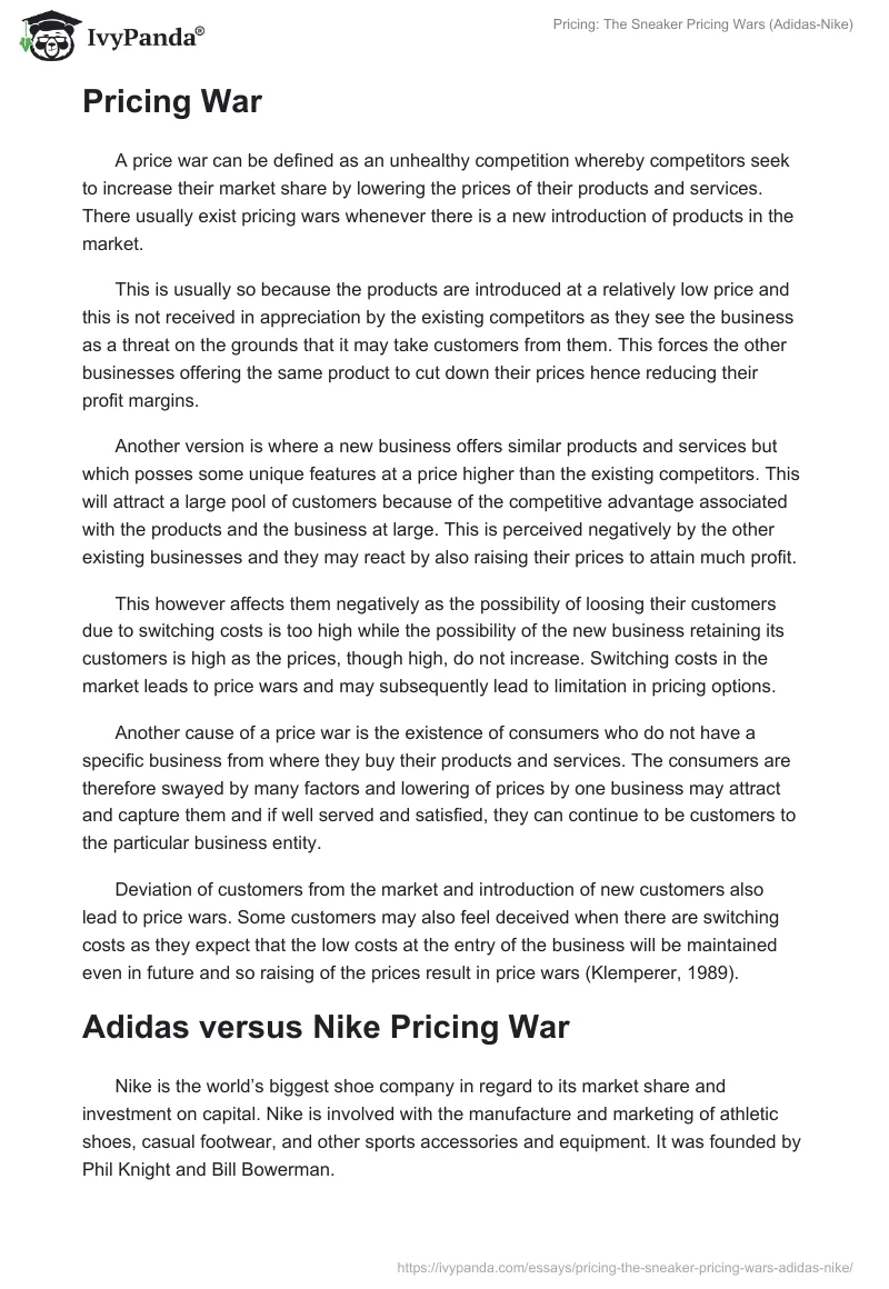Pricing: The Sneaker Pricing Wars (Adidas-Nike). Page 4