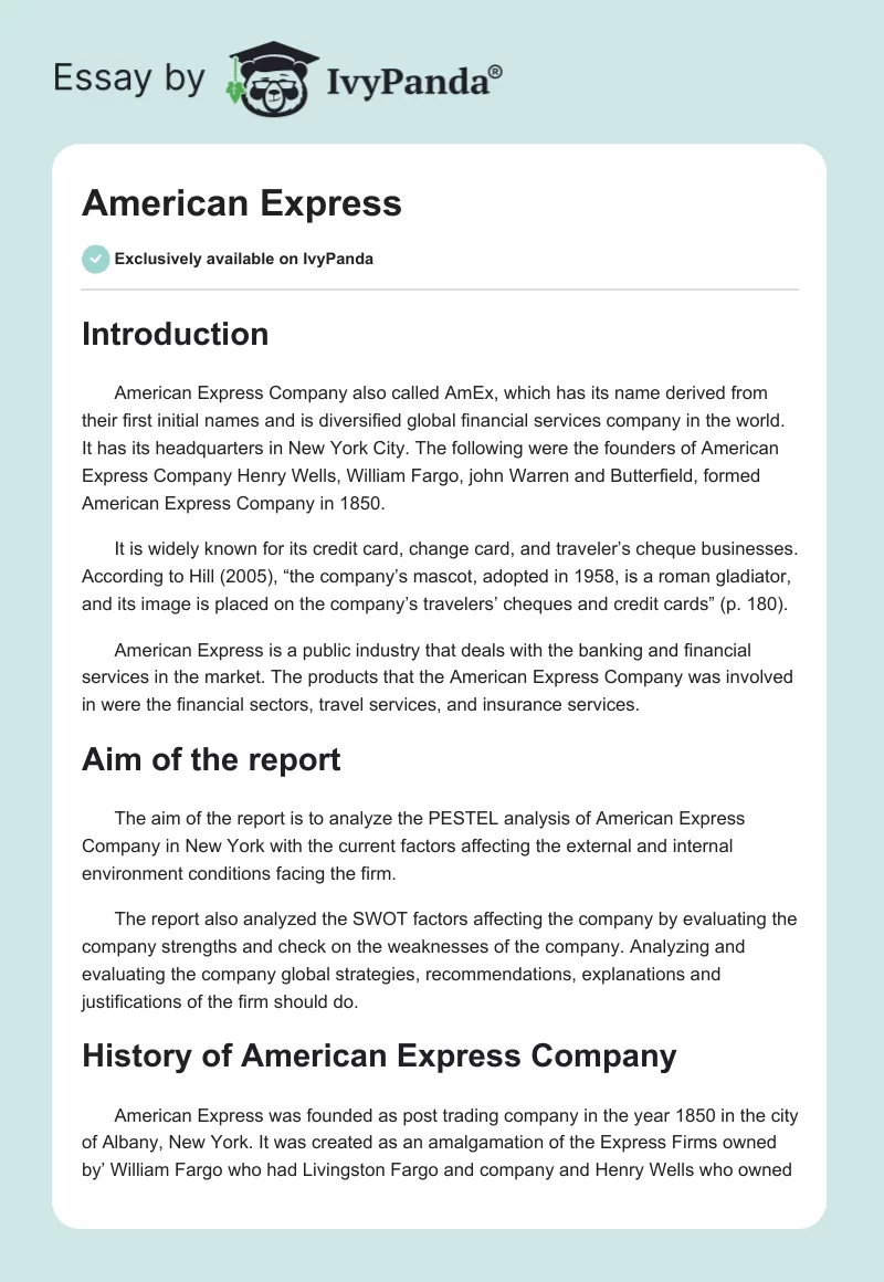 American Express. Page 1