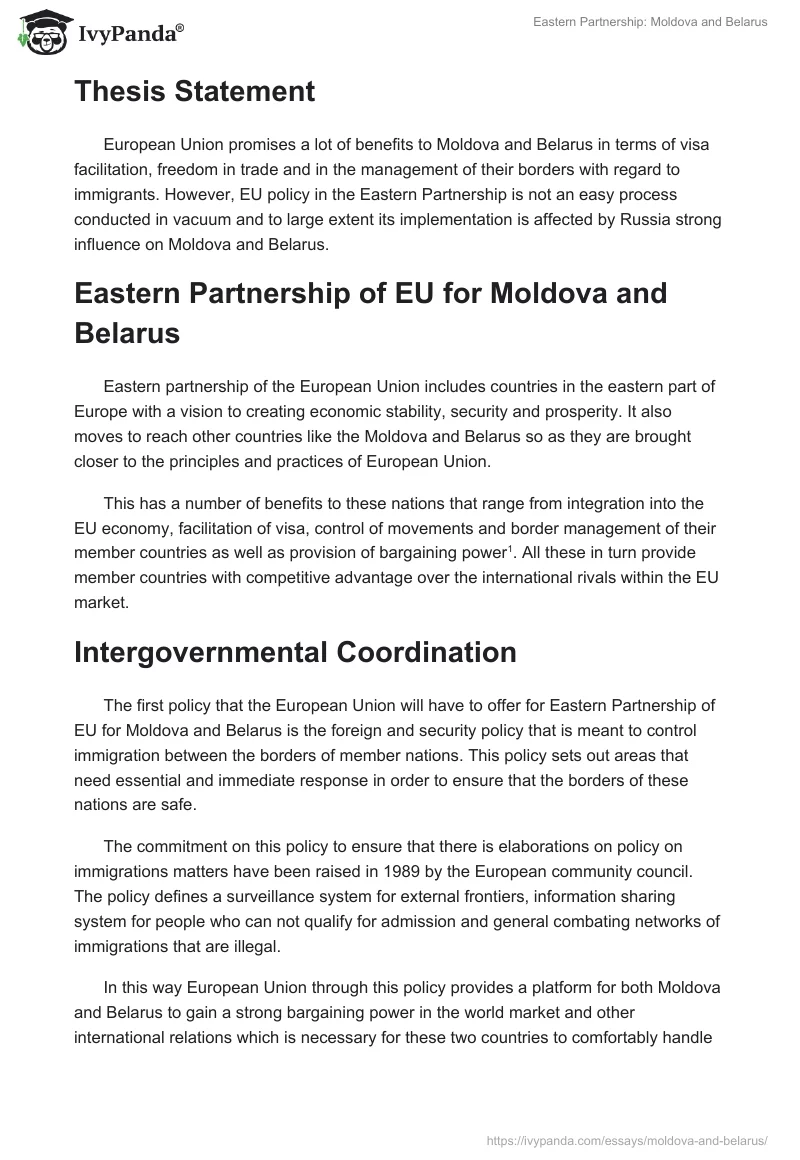 Eastern Partnership: Moldova and Belarus. Page 2