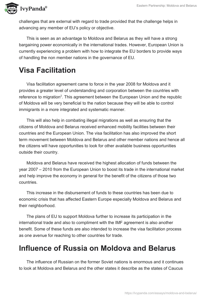 Eastern Partnership: Moldova and Belarus. Page 3