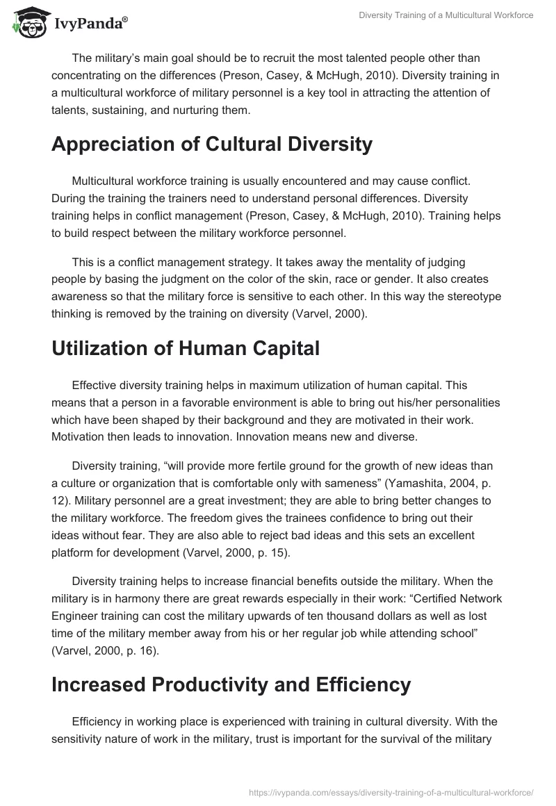 Diversity Training of a Multicultural Workforce. Page 3