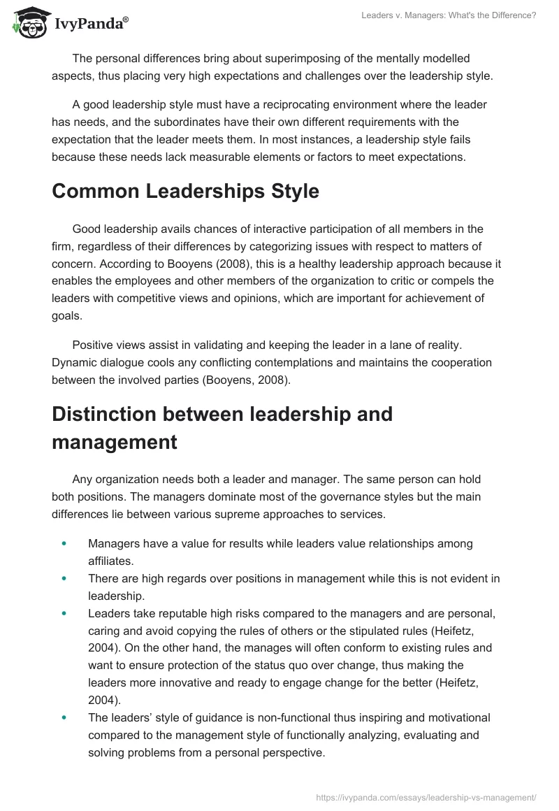 Leaders v. Managers: What's the Difference?. Page 2