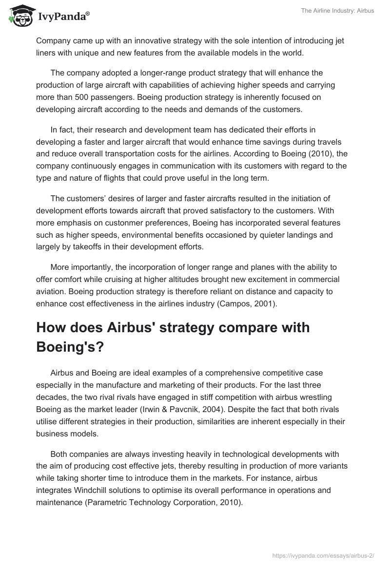 The Airline Industry: Airbus. Page 3